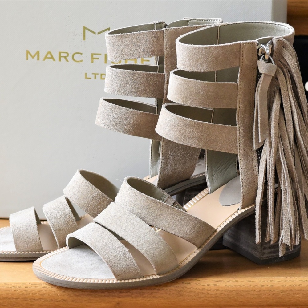 NEW! Marc Fisher Ltd Collin Fringe Suede Sandal